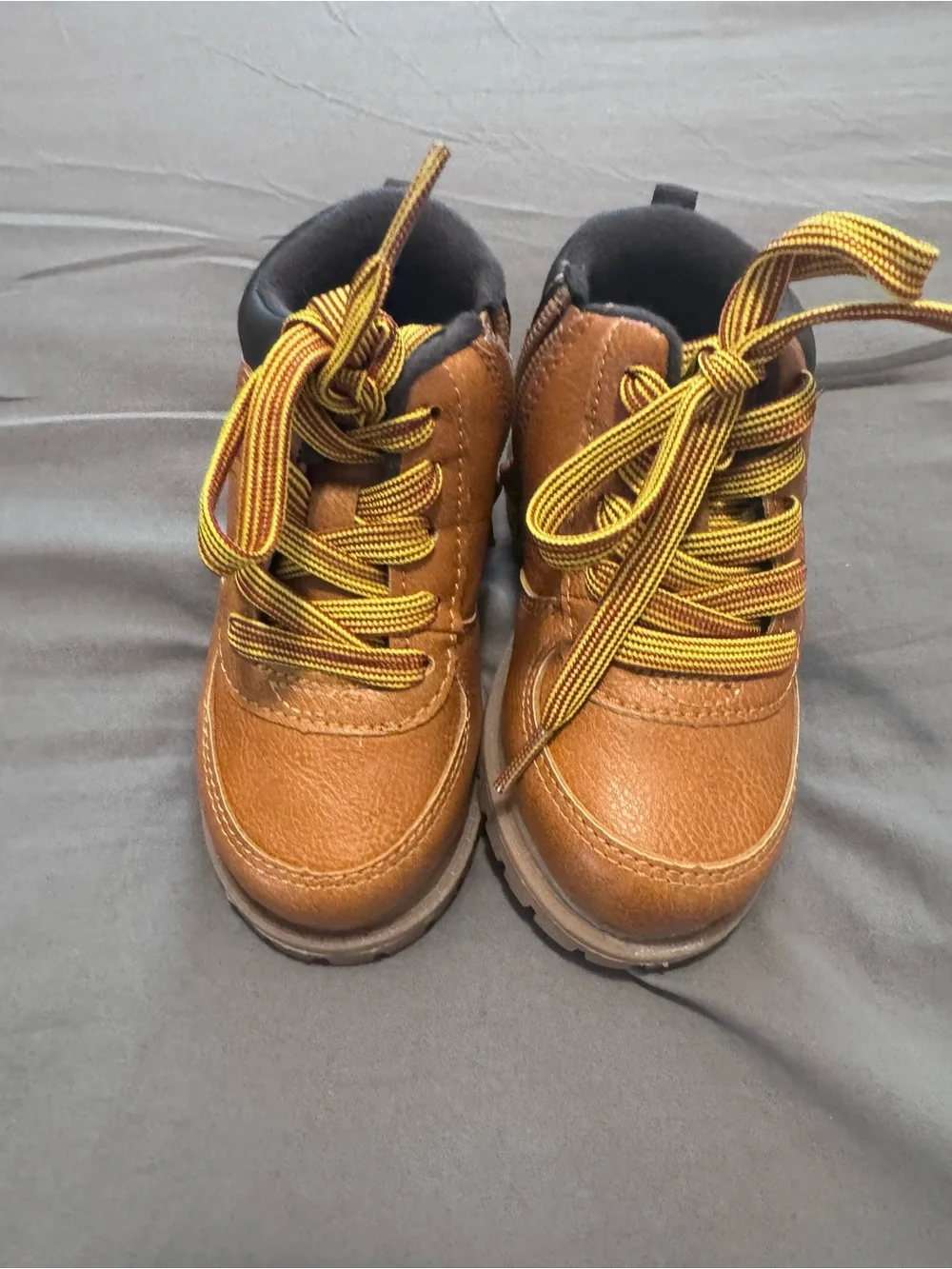 Kids Brown Lace-Up Outdoor Boots